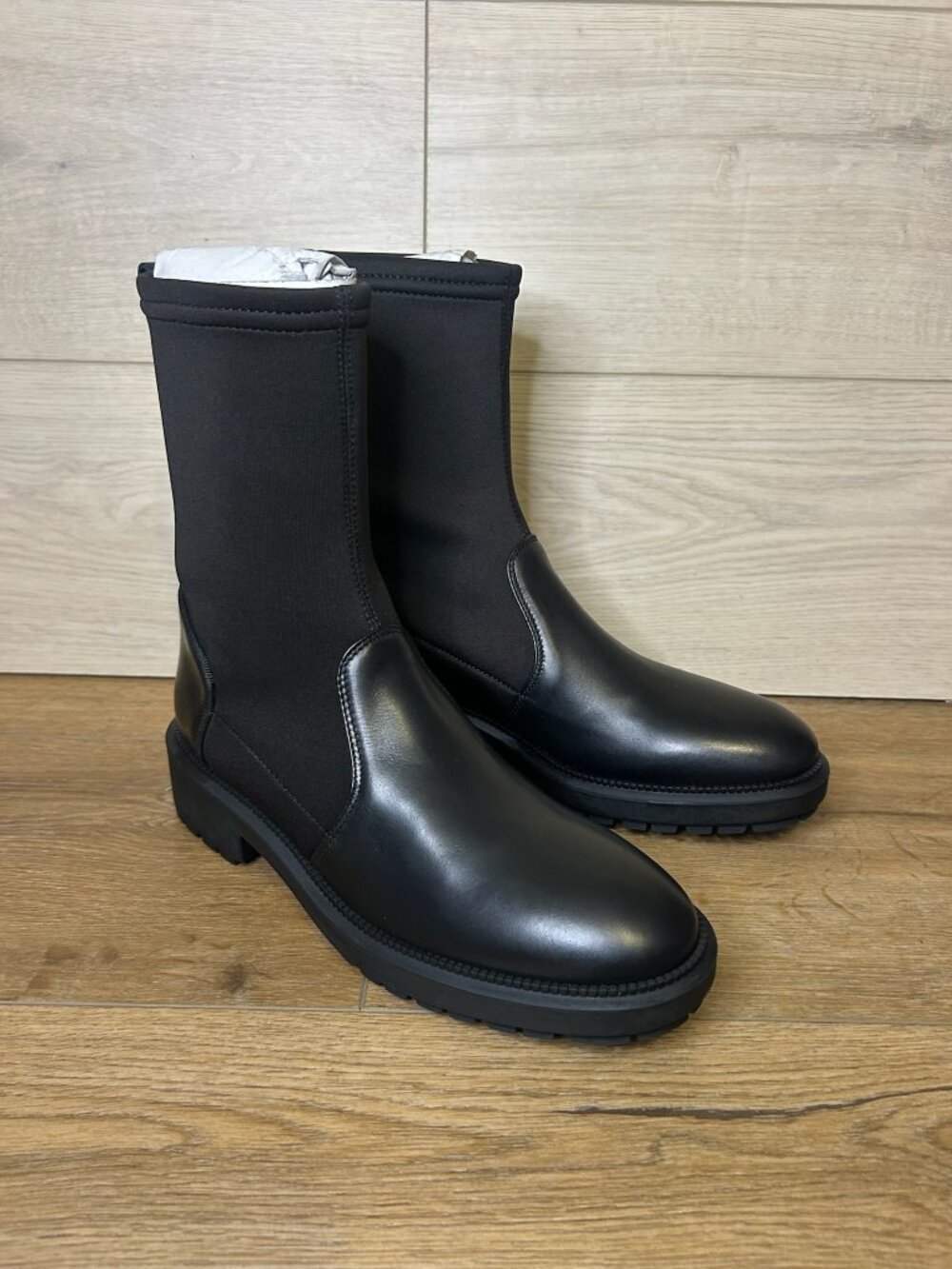 Leoda Calf Combo Boots Black 7.5M